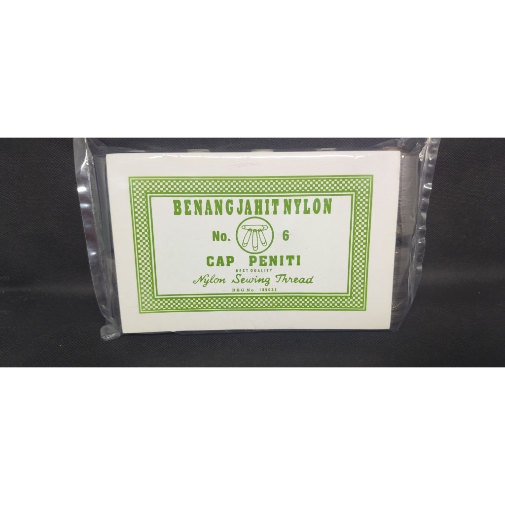 Benang nilon cap peniti no6 warna coklat muda