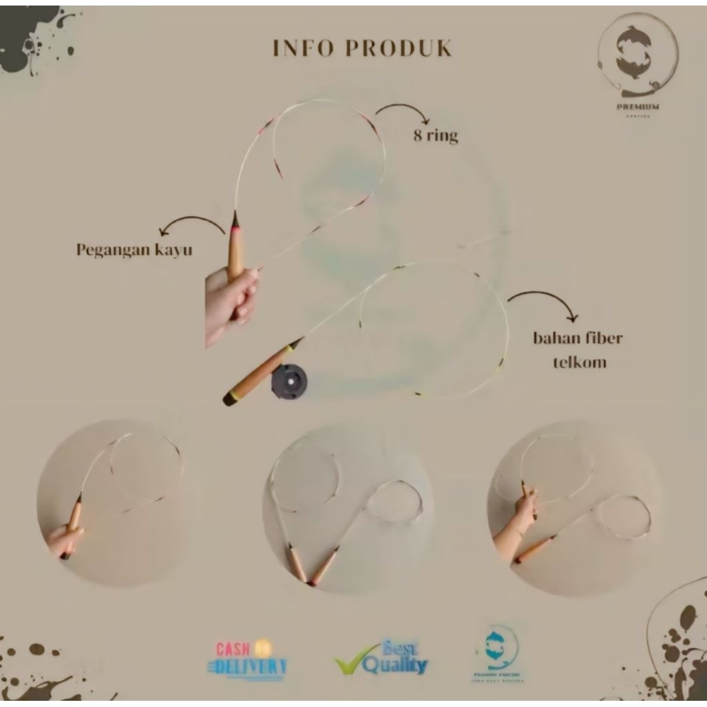 joran lentur bahan fiber telkom uk 100cm