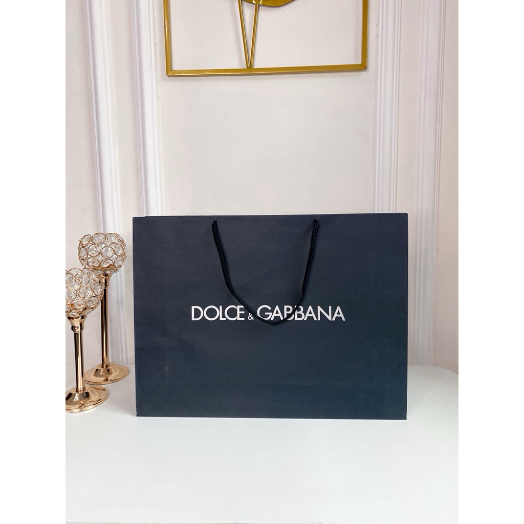 Paperbag D&G Hitam Ukuran Besar - Paper Bag Merk Fashion Wanita Pria - Pembungkus Shopping Bag Brand
