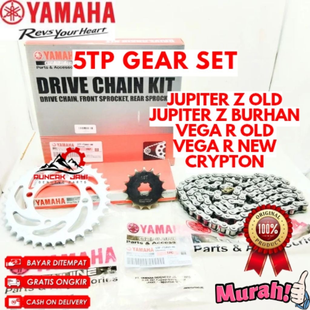 GEAR SET ORIGINAL YAMAHA KODE 5TP,   GEAR SET JUPITER Z OLD, GEAR SET JUPITER Z BURHAN, GEAR SET VEG