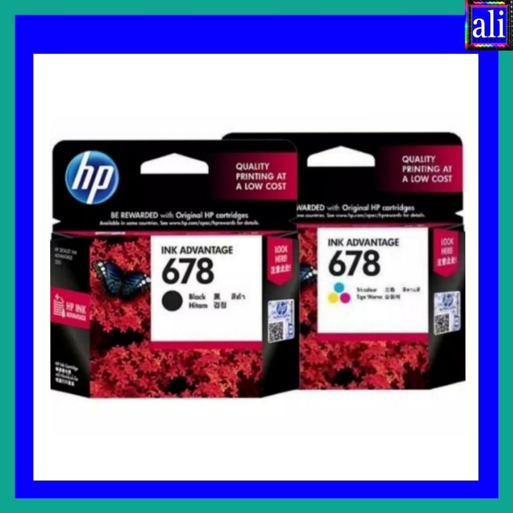 TINTA CARTRIDGE HP 678 BLACK & COLOR ORIGINAL FOR Printer HP DESKJET INK ADVANTAGE 1015, 1515, 1518,