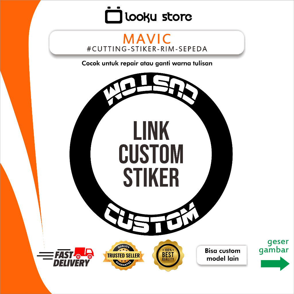 Link Custom Bikin Stiker Rim Atau Frame Sepeda Roadbike MTB BMX