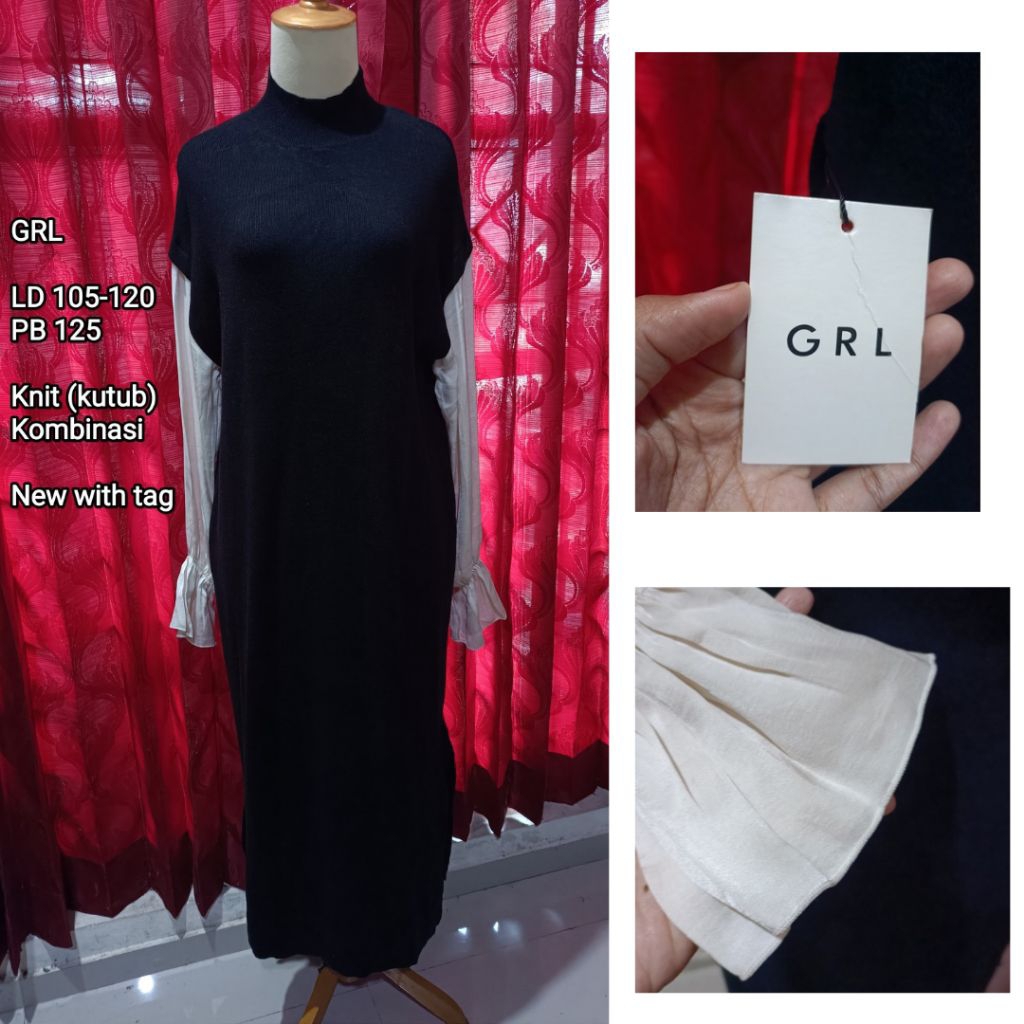 Long Dress Premium High Quality Branded GRL Uniqlo GU