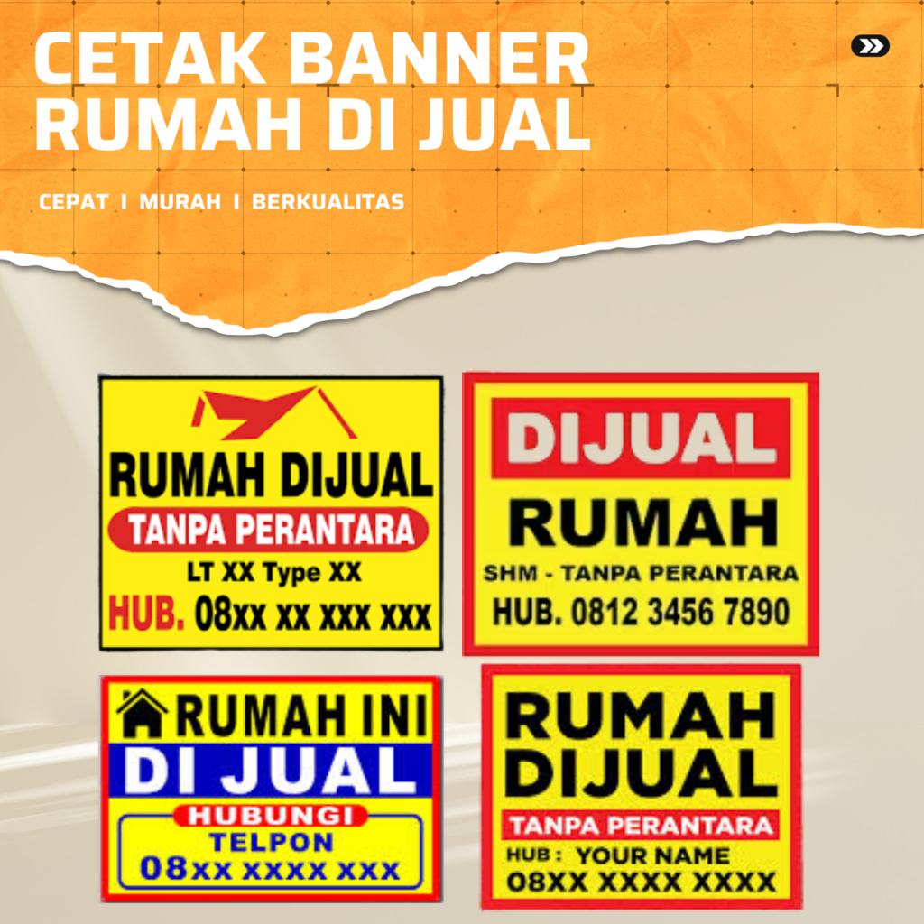 CETAK BANNER / BANER / BANNER / BENER / SPANDUK / SEPANDUK / BALEHO / SPANDUK BANNER TANAH DIJUAL / 