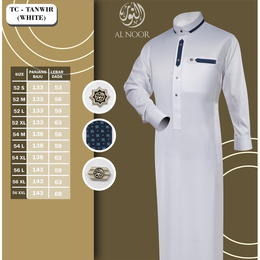 Al Noor Jubah Dewasa TC Tanwir Putih