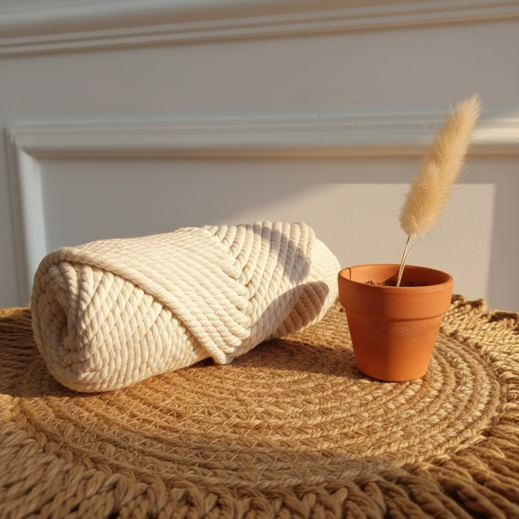 Tali Katun Macrame 5MM 6MM 8MM 500GR NATURAL 3PLY Murah Berkualitas
