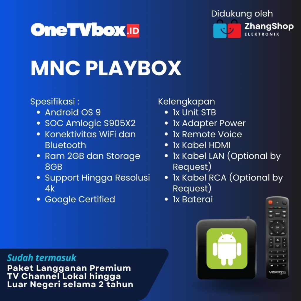 STB MNC Playbox / Vision Plus Android TV Box Unlock Full Apps