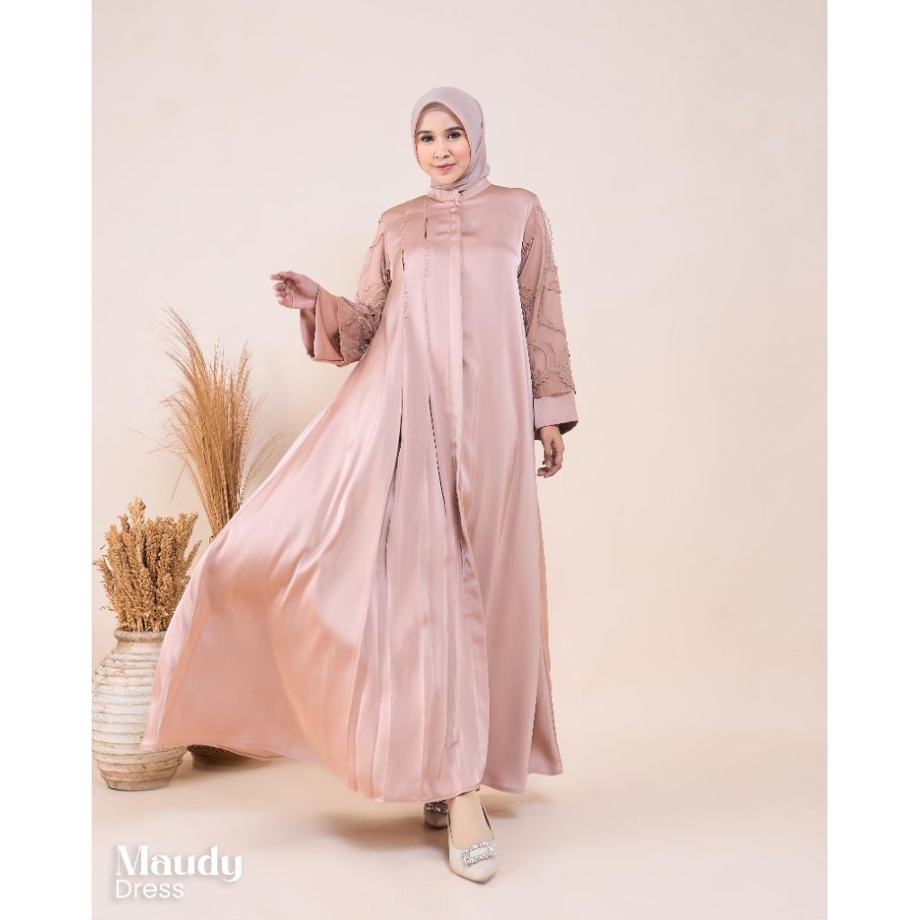 MAUDY DRESS / GAMIS PESTA WANITA / DRESS  LEBARAN MEWAH ORI BY MAREVI (ADA SIZE STANDAR DAN JUMBO)