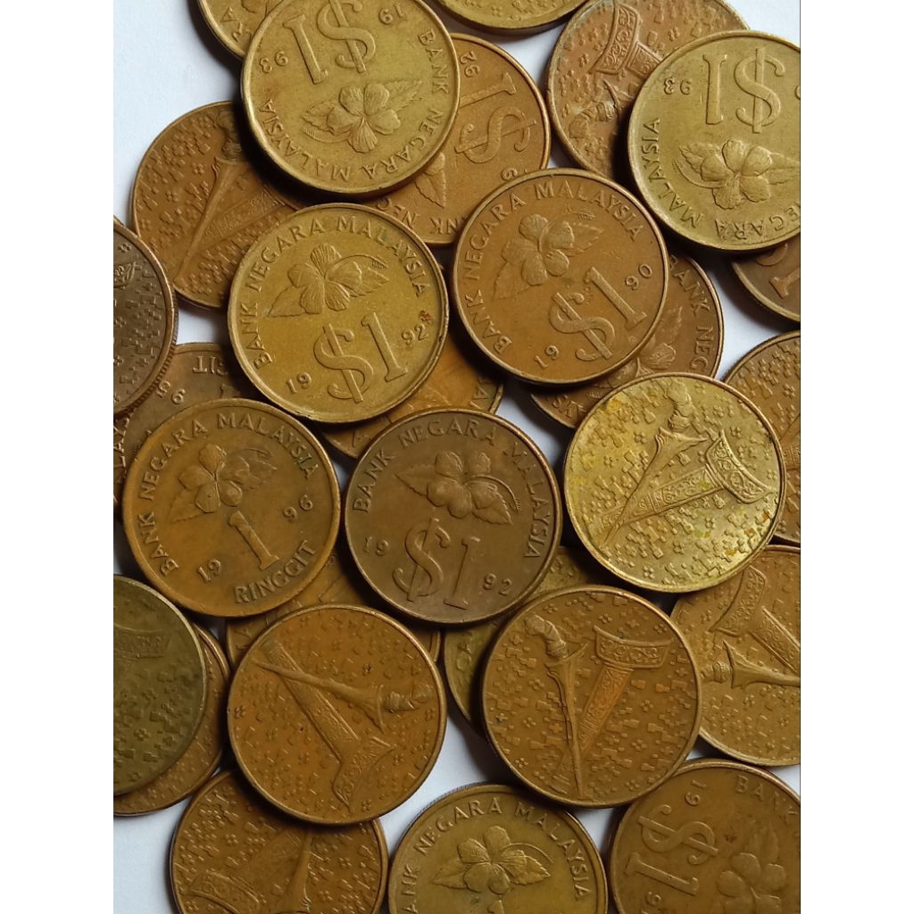 Uang koin asing 1 ringgit malaysia keris