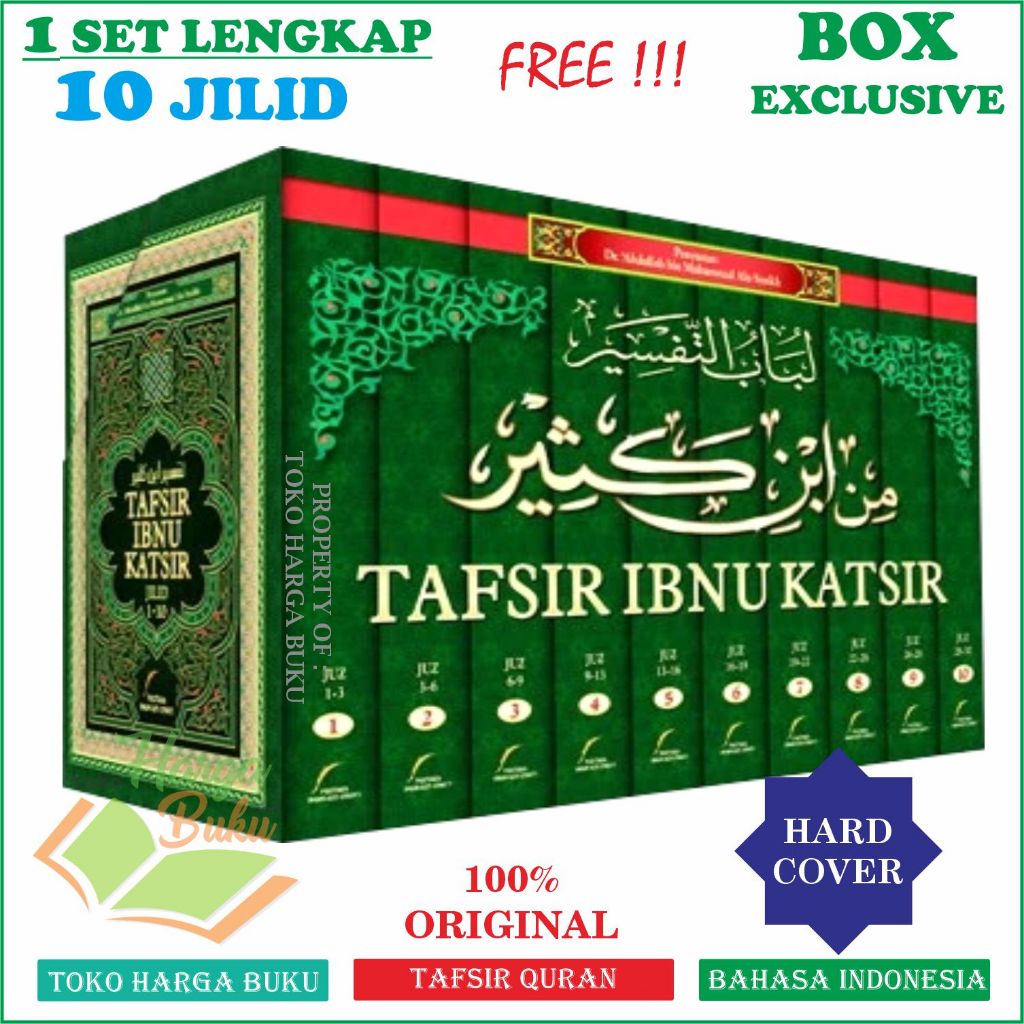 Foto Tafsir Ibnu Katsir Komplit 1set 10 JILID Lengkap ORIGINAL Bonus BOX Exclusive PIS - Pustaka Imam Asy-Syafii