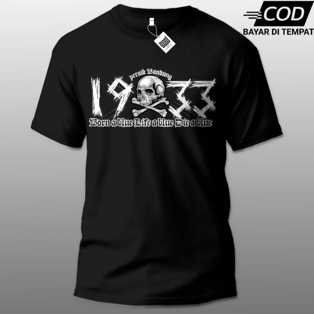Kaos Persib Bandung 1933 Motif Tengkorak Baju Bobotoh Pria Wanita Dewasa