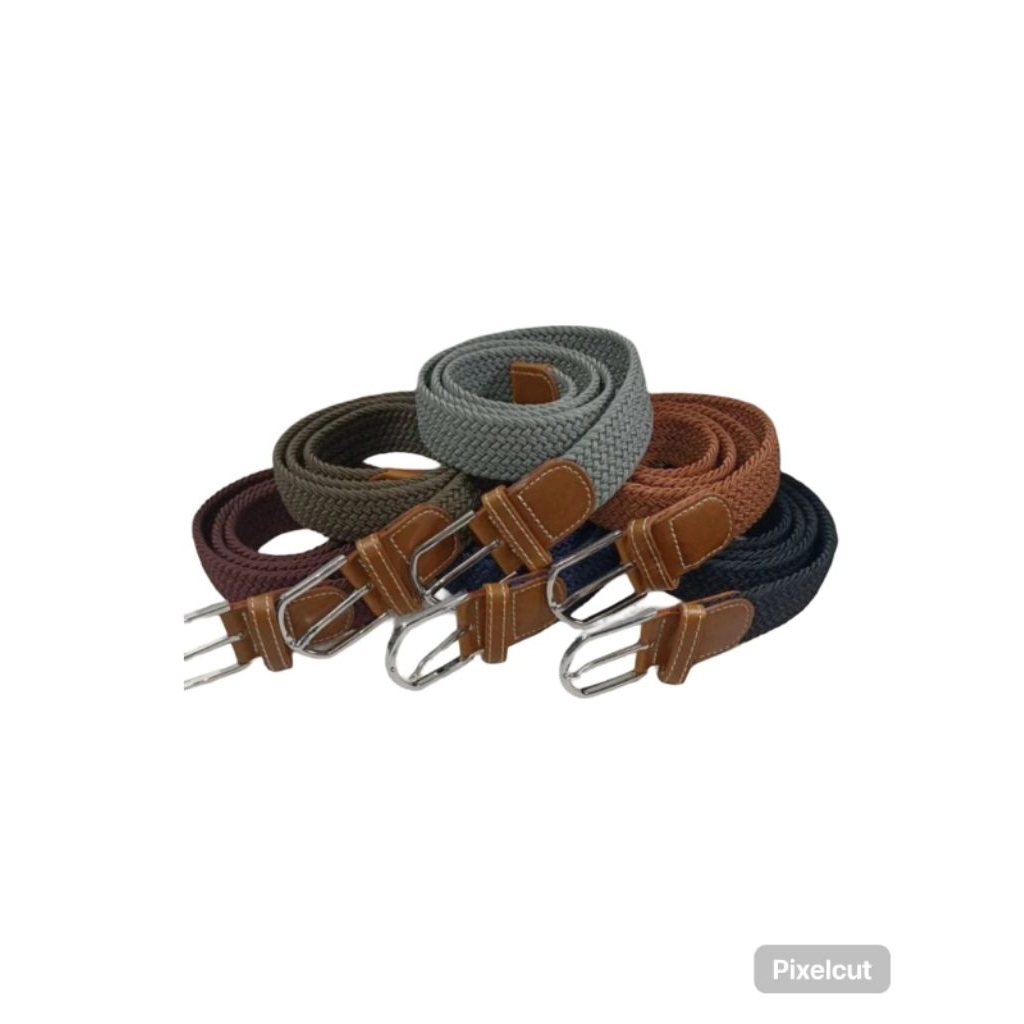 Ikat Pinggang Pria Wanita Model Anyaman Elastis Karet Unisek