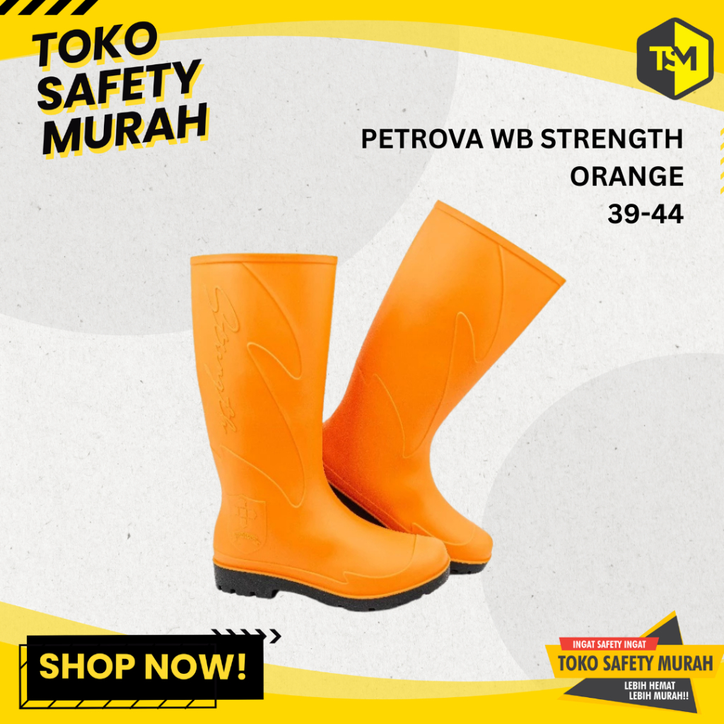 Petrova Strength Orange Boots – Sepatu Kerja Lapangan Non Safety, Tahan Oli & Bahan Kimia | 39–44
