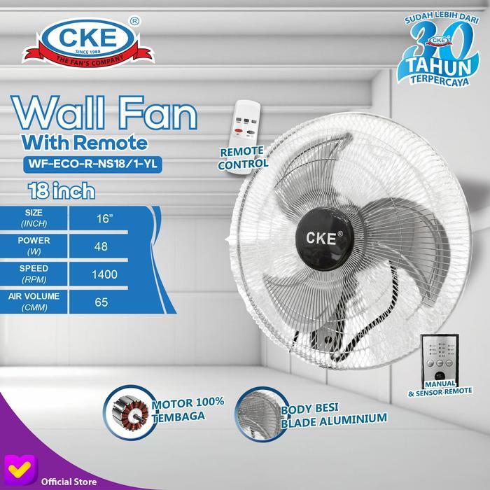 Wall Fan Remote 18 Inch Kipas Angin Dinding Tembok Remote Control 18" Tornado Fan
