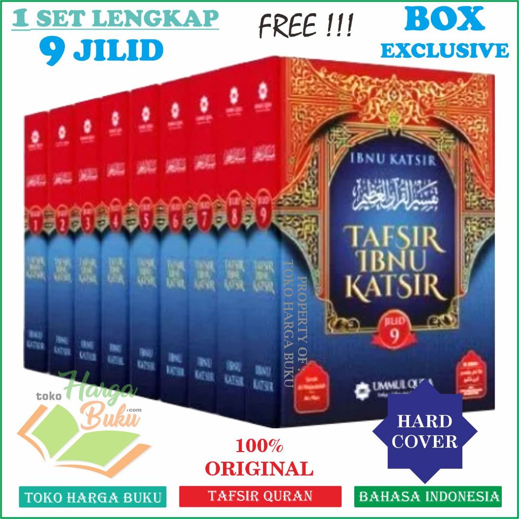 Foto SET Tafsir Ibnu Katsir 9 JILID Lengkap Bonus Box & Dus Exclusive ORIGINAL Fitur Ma Lam Yufassirhu Komplit 30 Juz Al-Quran Aqwam - Ummul Qura