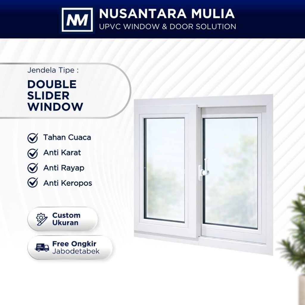Jendela Sliding Upvc 2 daun