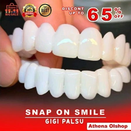 SNAP ON SMILE GIGI PALSU INSTANT ATAS BAWAH BISA LEPAS PASANG SENDIRI - PENUTUP SEMUA PERMASALAH GIG
