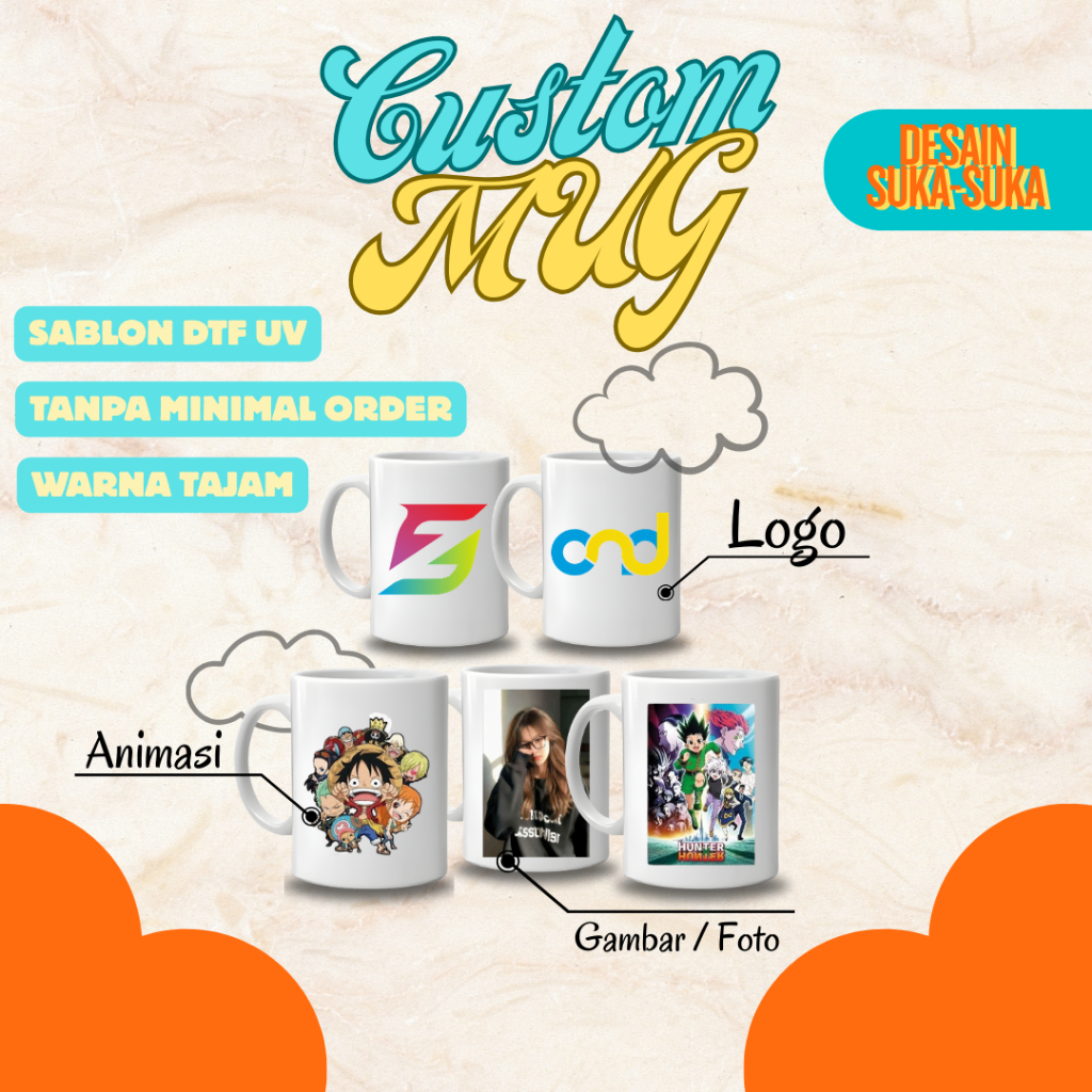 MUG Custom Sablon Desain Suka-suka | MUG Custom Desain | MUG Polos