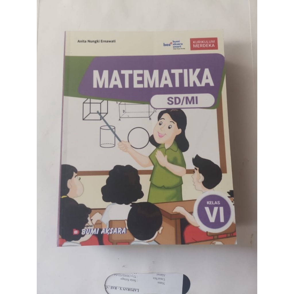 buku matematika kelas 6 SD penerbit Bumi Aksara kurikulum merdeka