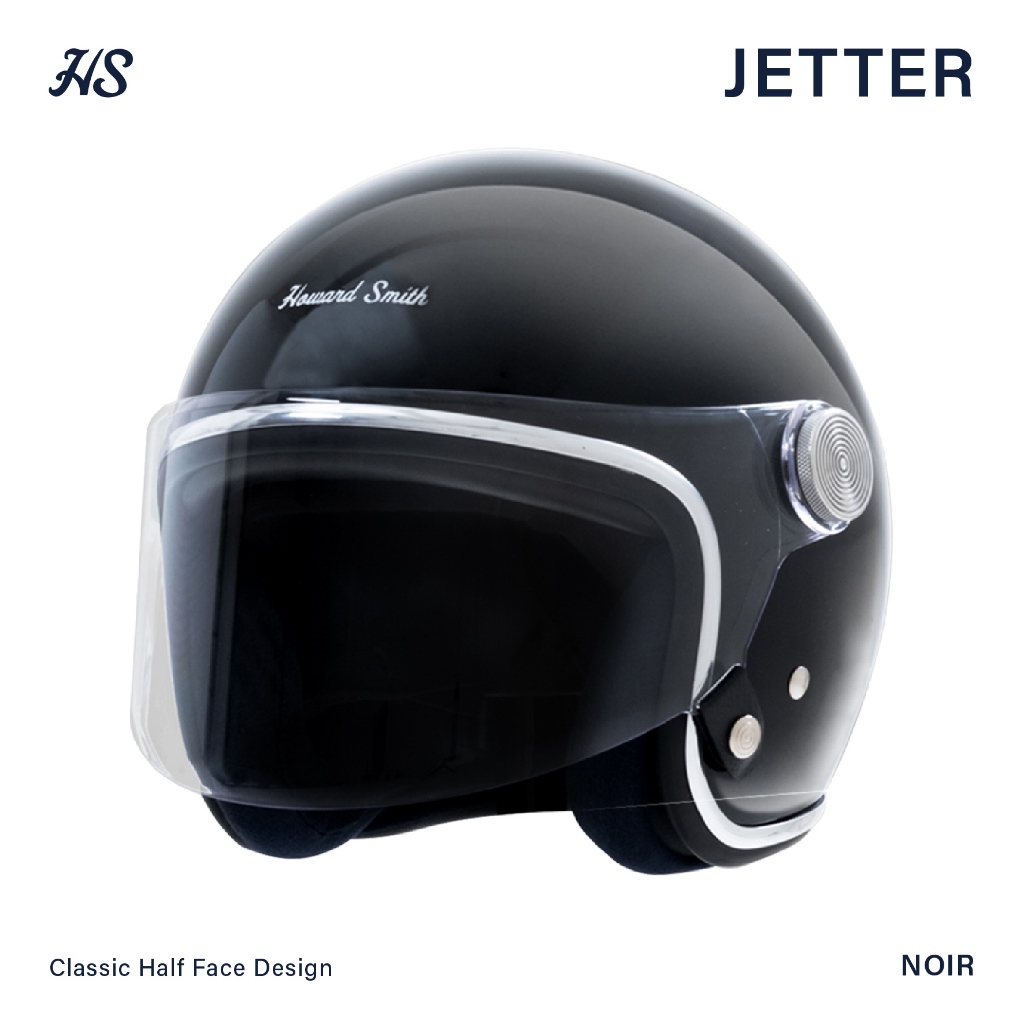 Howard Smith Jetter Retro Helm Half Face - Noir