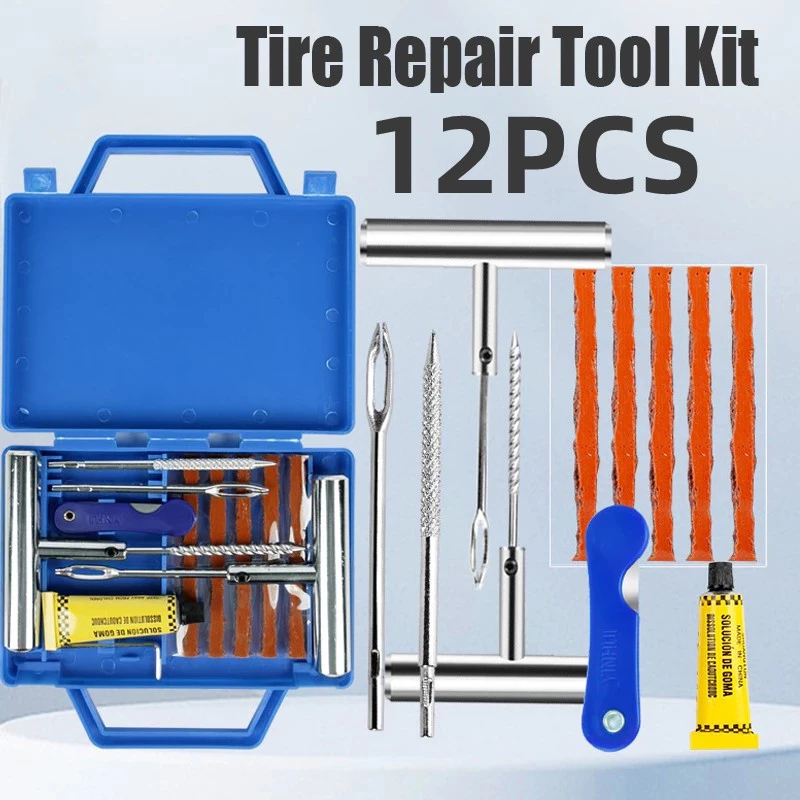 12Pcs TIRE REPAIR KIT SET / PERBAIKAN BAN OTOMATIS Motor/Car COD