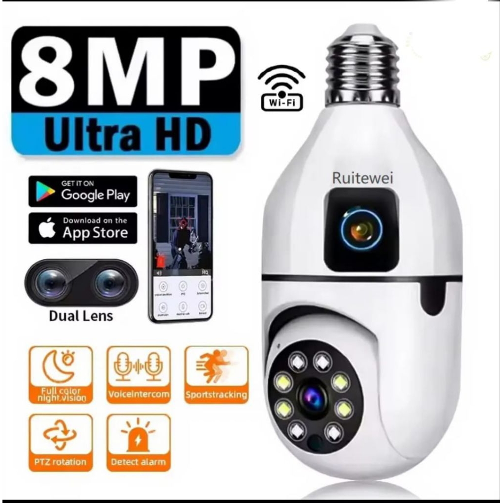 V380 PRO IP CAMERA CCTV DUAL LENSA KAMERA  BOHLAM PANTAU JARAK JAUH