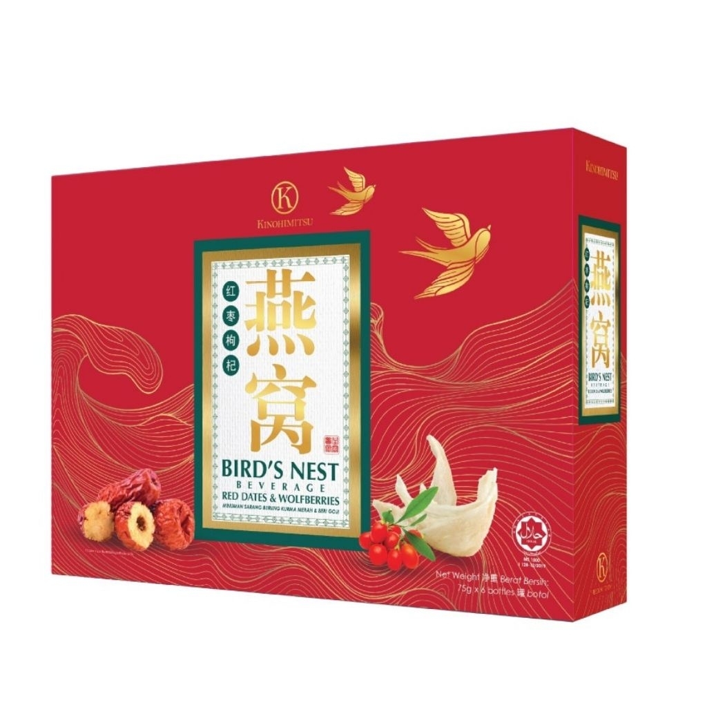 Kinohimitsu Bird Nest Red Dates Wolfberries 6 Botol Original