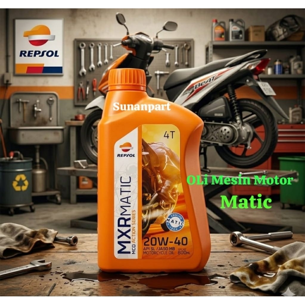 GROSIR REPSOL MXR MATIC SAE 20W-40 800ML Original OLI MESIN MOTOR MATIC