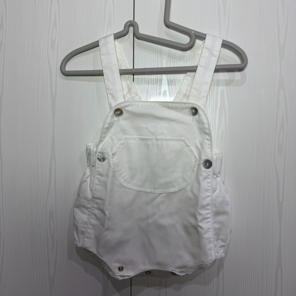 (PRELOVED) MINI MARLAN SAINT WHITE ROMPER SZ 9-12M