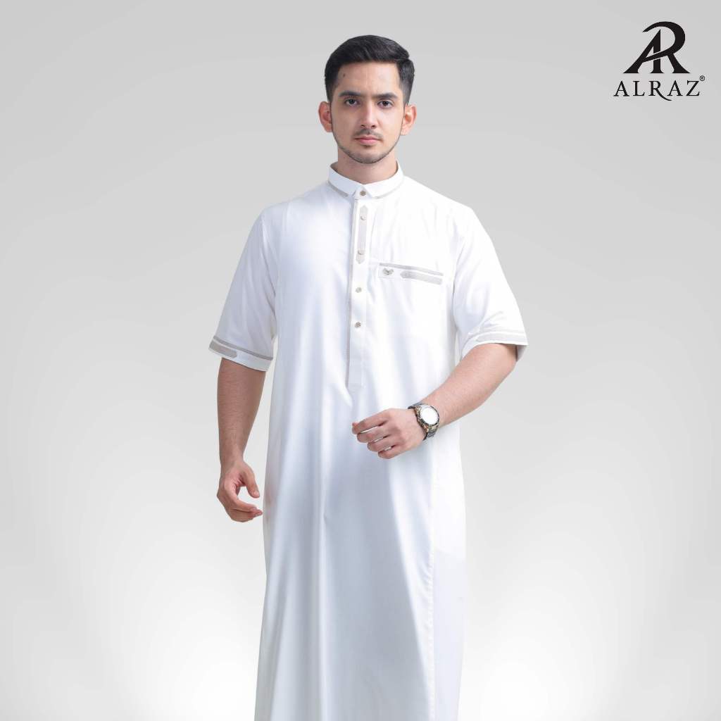 ALRAZ Thobe Fancy Lengan Pendek Ghibran 6089