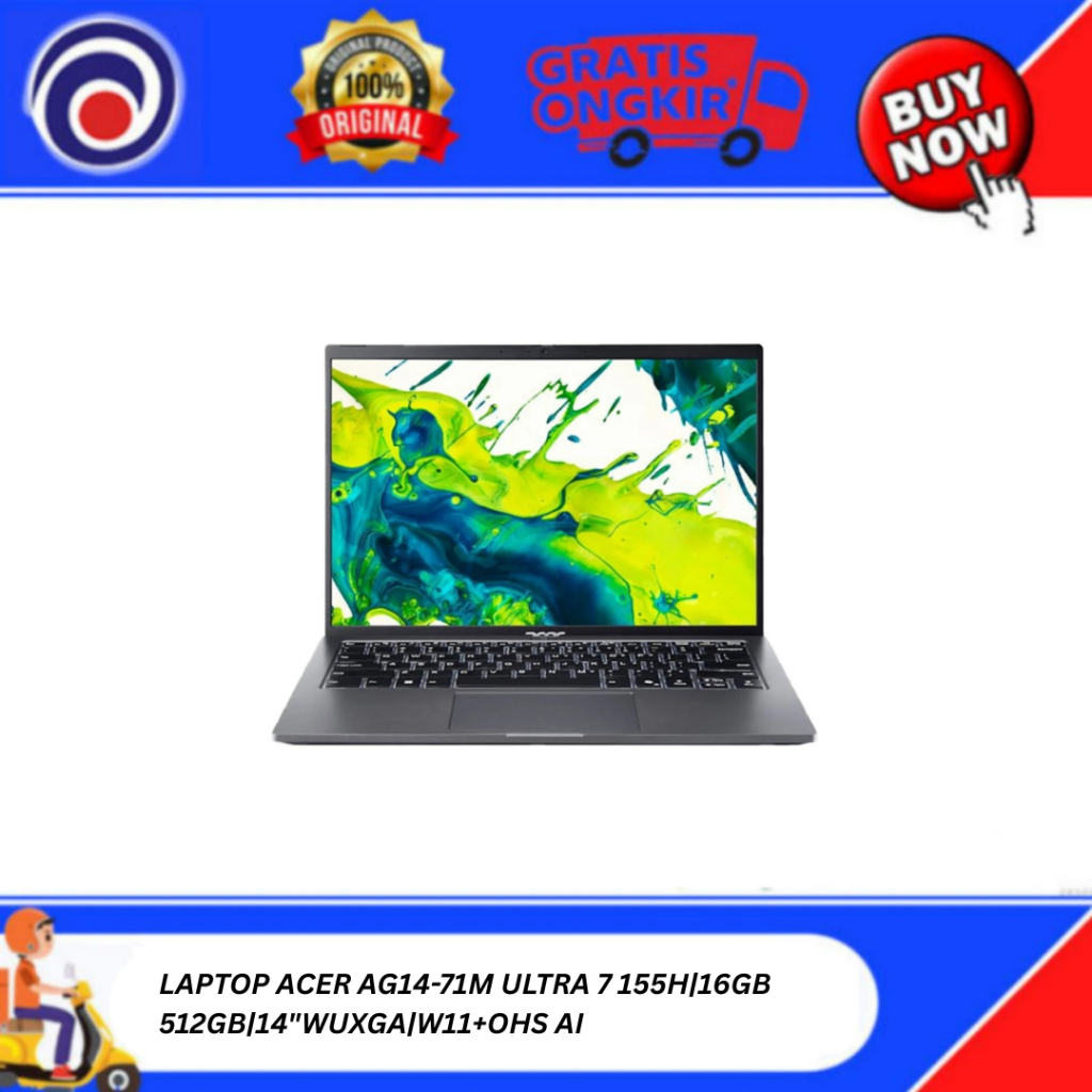 LAPTOP ACER AG14-71M ULTRA 7 155H|16GB 512GB|14"WUXGA|W11+OHS AI