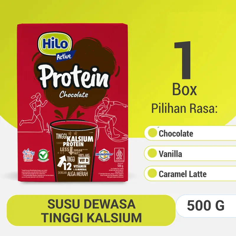HiLo Active Protein 500g - Susu Tinggi Kalsium dan Protein Lebih Rendah Lemak