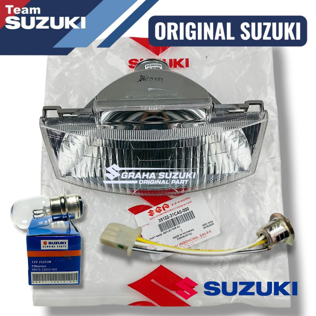 LAMPU DEPAN SET SUZUKI SATRIA 2TAK LUMBA TORNADO SHOGUN KEBO ORIGINAL SGP