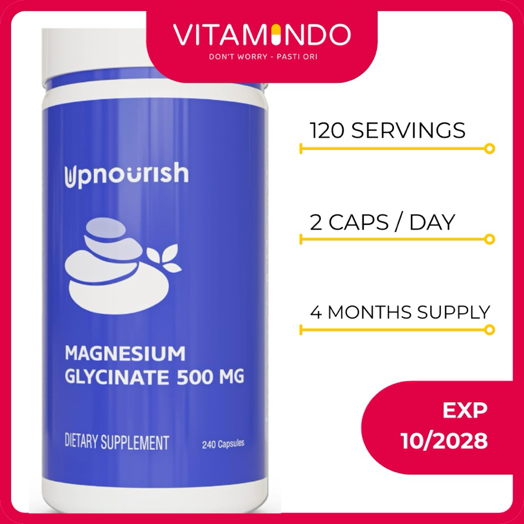 UpNourish Magnesium Glycinate 500 MG - 240 Capsules