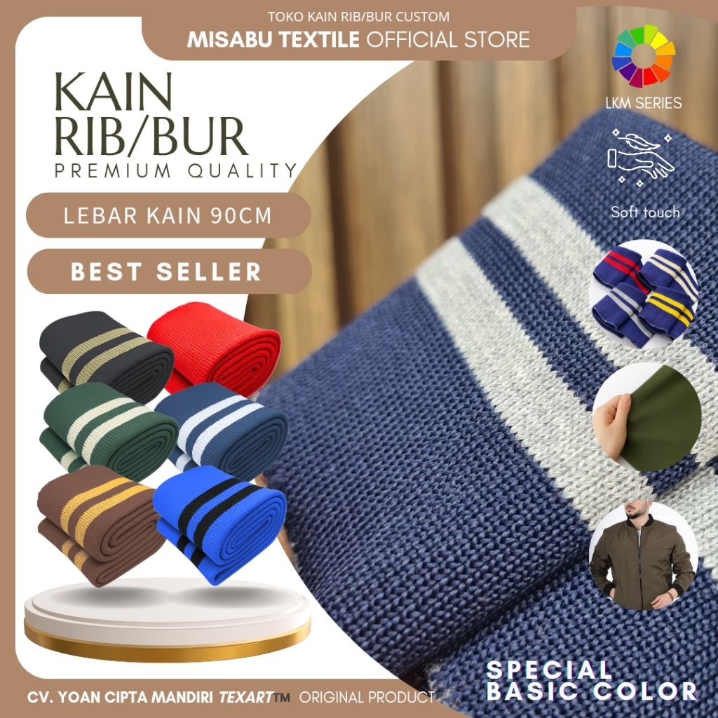 Misabu textile | Kain rib/bur jaket poliester