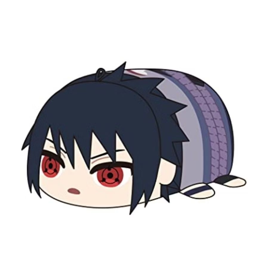 Boneka Uchiha Sasuke Sharingan Potekoro Series Plush Keychain