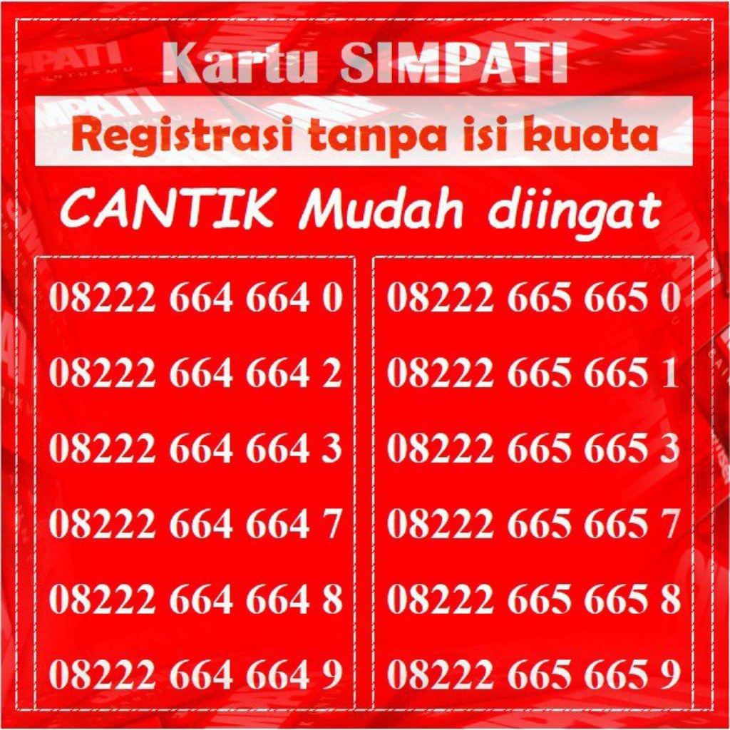 Kartu Perdana Telkomsel Cantik - Simpati Cantik - Regist Tanpa Inject Kuota
