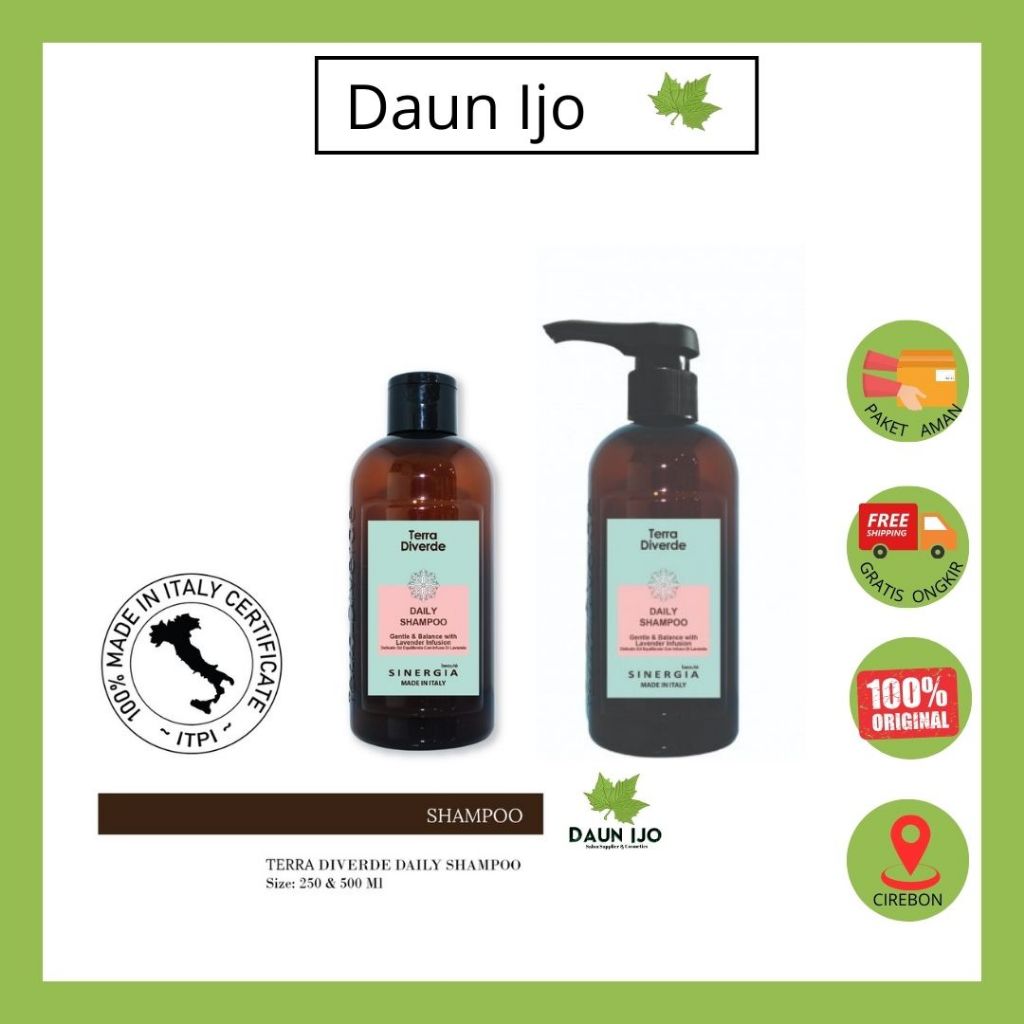 SINERGIA ILVASTO TERRA DIVERDE Daily Shampo | Antibakterial & Anti Rontok