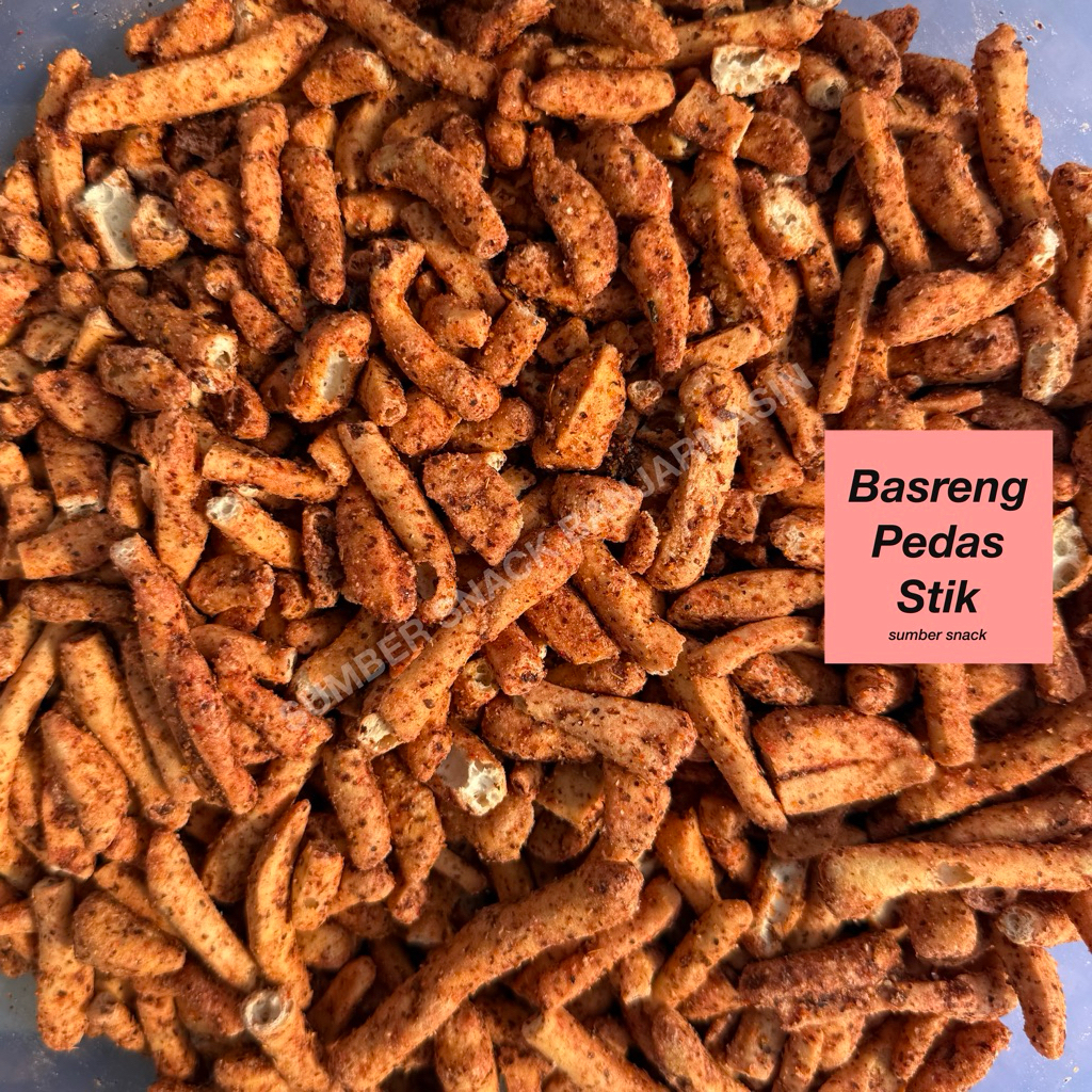 Basreng Pedas Stik Gurih (Jajanan Jadul Kiloan) (100g-500g)
