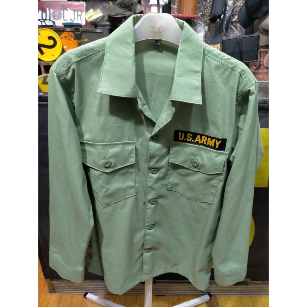 Kemeja Army Vintage Style Shirt Utility OG 507 Fashion