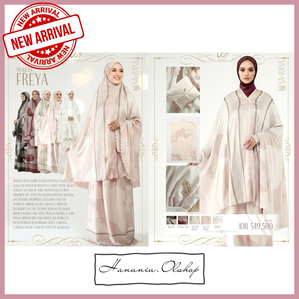 DISKON RABBANI - NEW ARRIVAL Mukena Freya Rabbani | mukena motif rabbani | mukena rabbani | mukena d