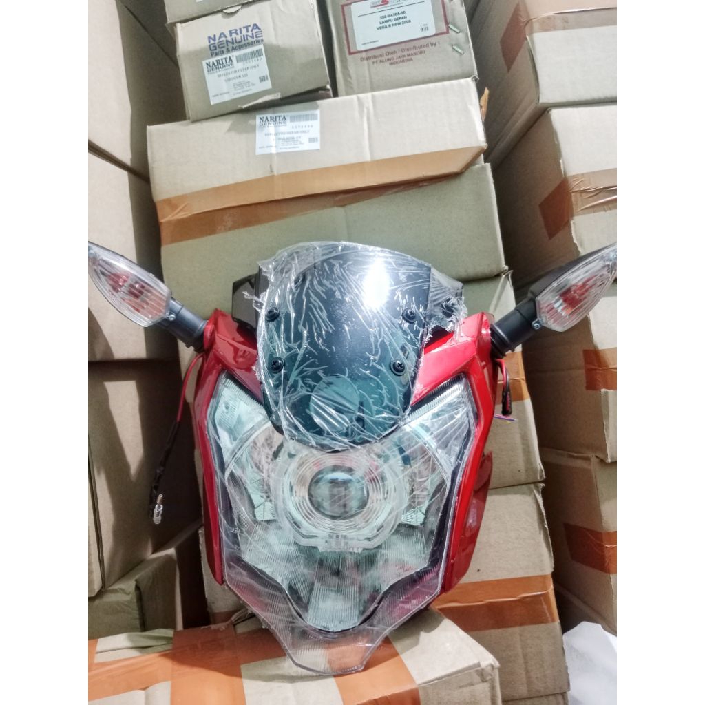Paket Komplit Reflektor Lampu Depan New Vixion Advance NVA 2016 Custom Biled 4,5 Inc Plus Lampu Sen 