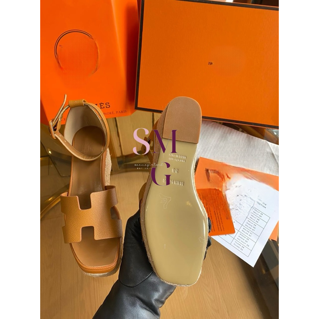 Sepatu Sandal Elda Espadrilles Wedges Brown