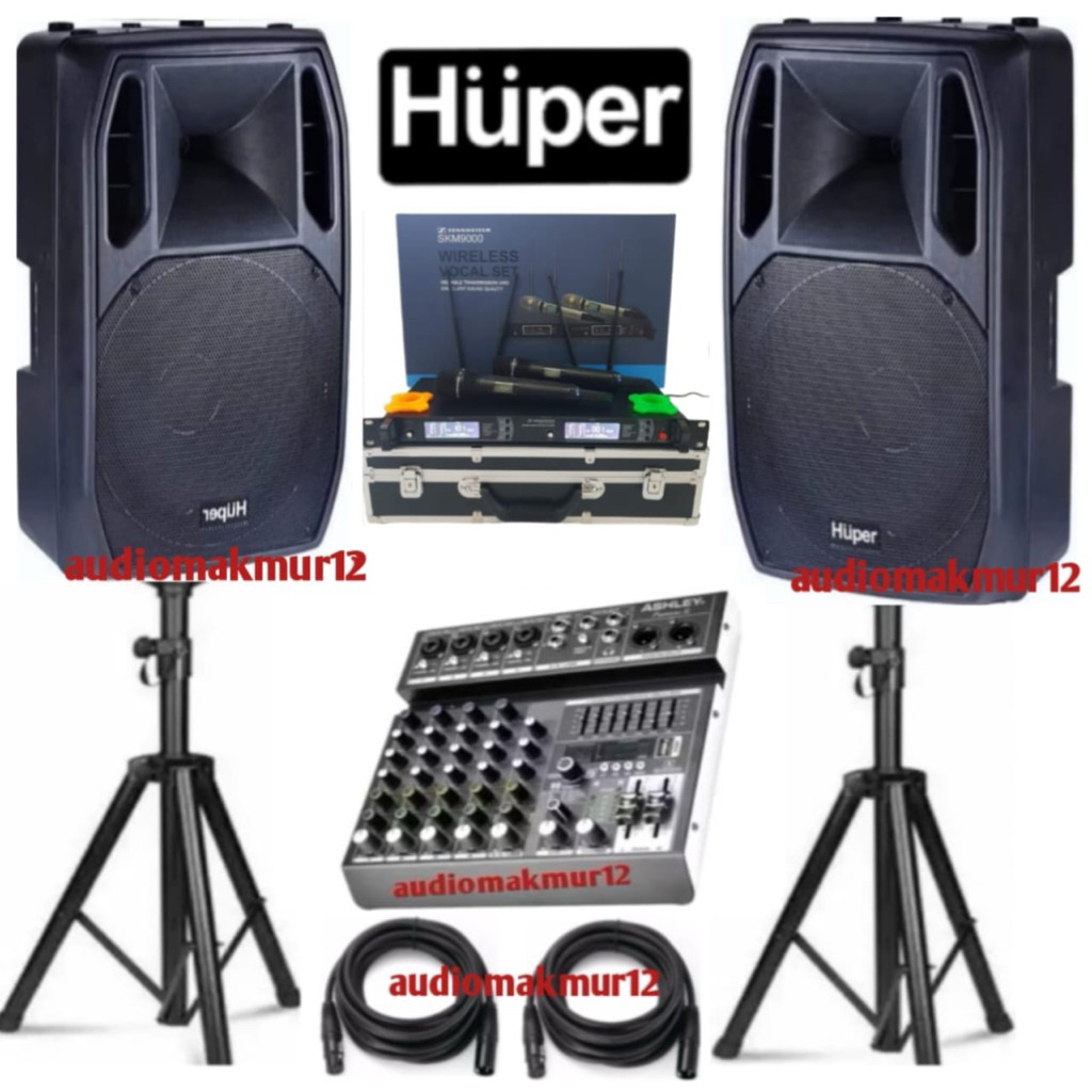 Speaker Aktif 15 Inch HUPER AK15A | AK15 A | AK 15 A Original Harga 1 Pasang(2pcs) Huper Komplit Mix