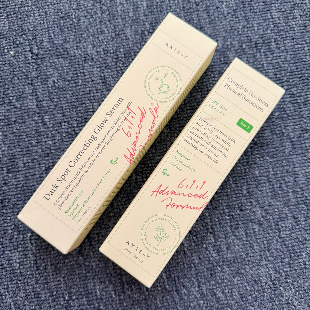 axis-y sunscreen & glow serum new