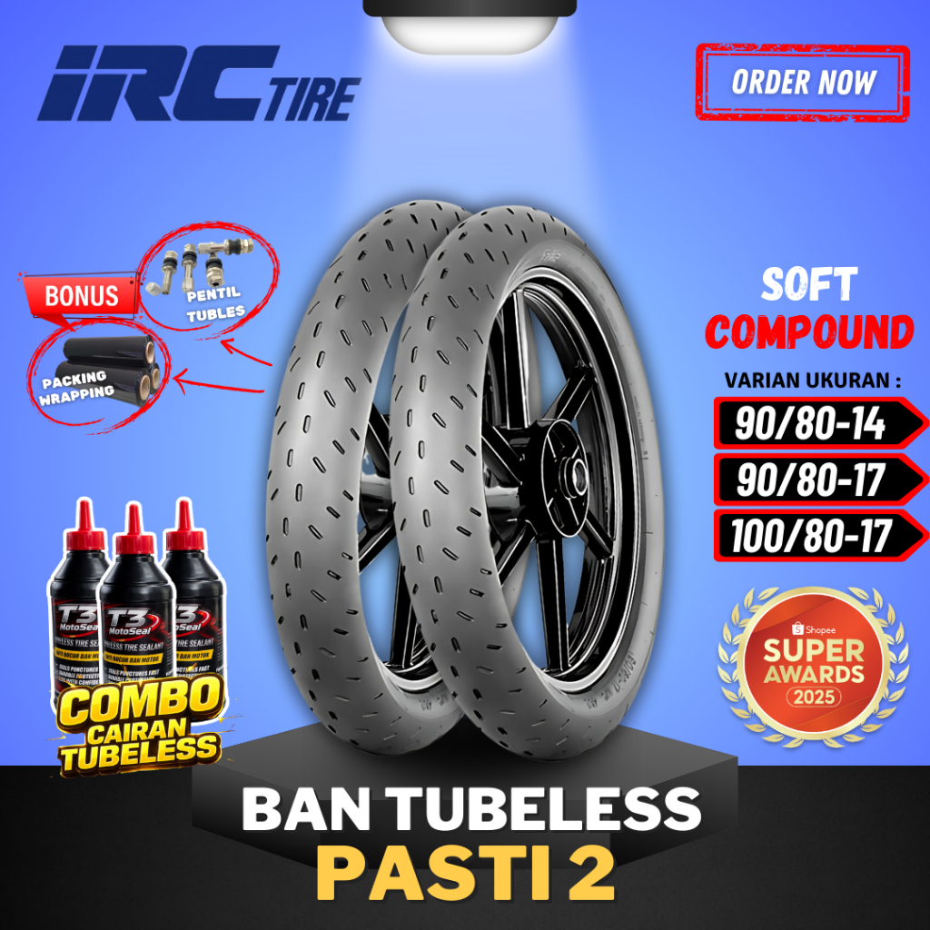 [READY COD] BAN IRC SOFT COMPOUND FASTI 2 ( 90/80-14 / 90/80-17 / 100/80-17 ) BAN RACING IRC PASTI 2