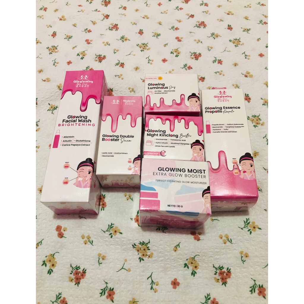 skincare gloglowing sepaket + moisturizer (99%)