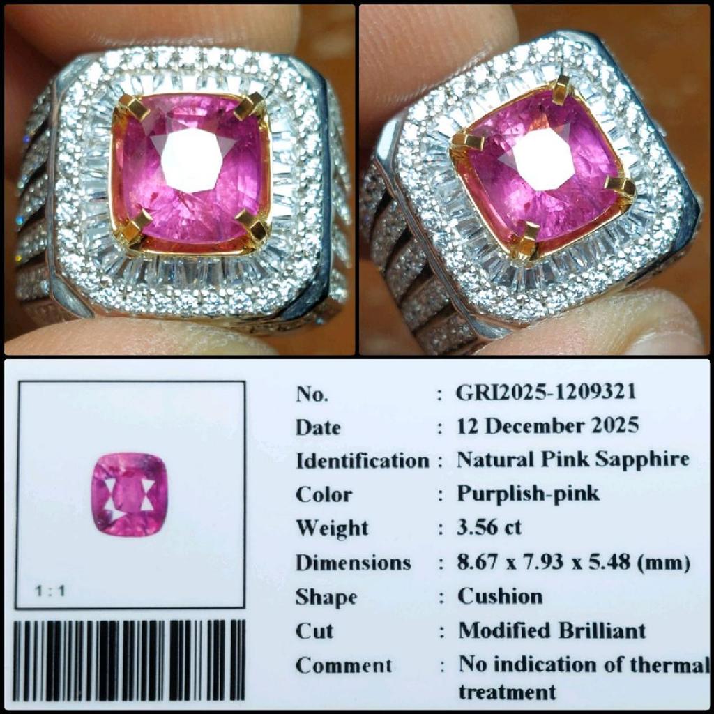 Natural Pink Sapphire NH No Heat Crystal Gems Batu Permata Safir Merah Muda Asli Garansi