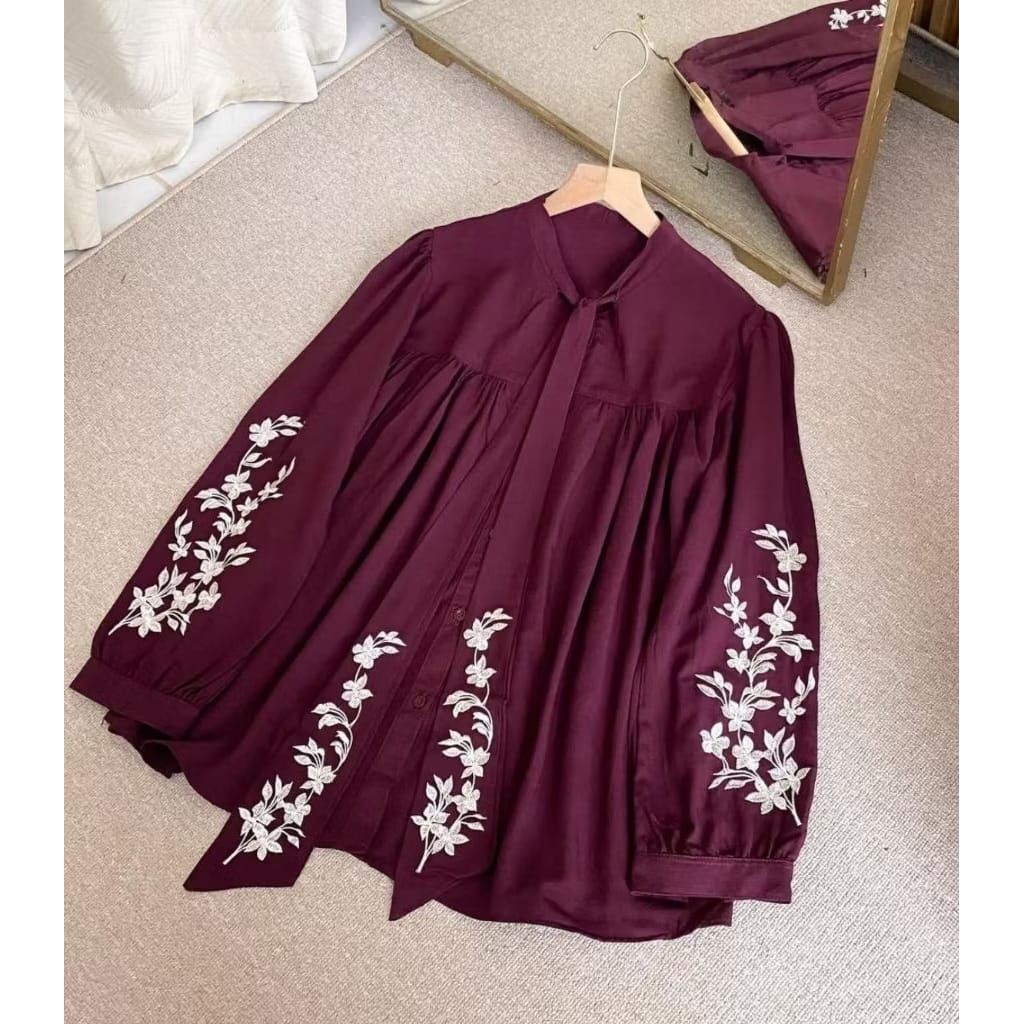 atasan Bordir murah LD 110cm bahan rayon premium, Baju wanita bordir.