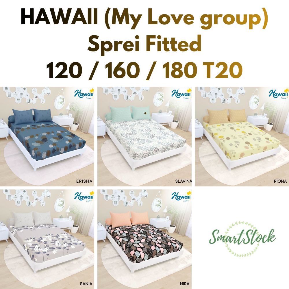SS Sprei Hawaii SEMUA UKURAN 180x200 160x200 120x200 Tinggi 20 cm by My Love